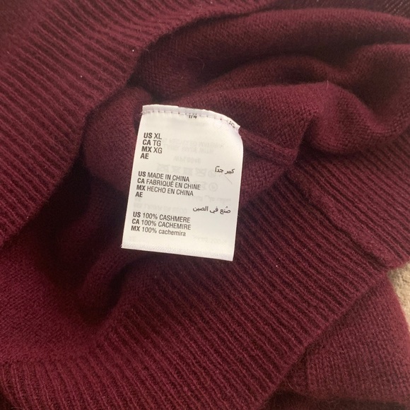 Club Room Men's Burgundy Cashmere Sweater - Picture 3 of 3